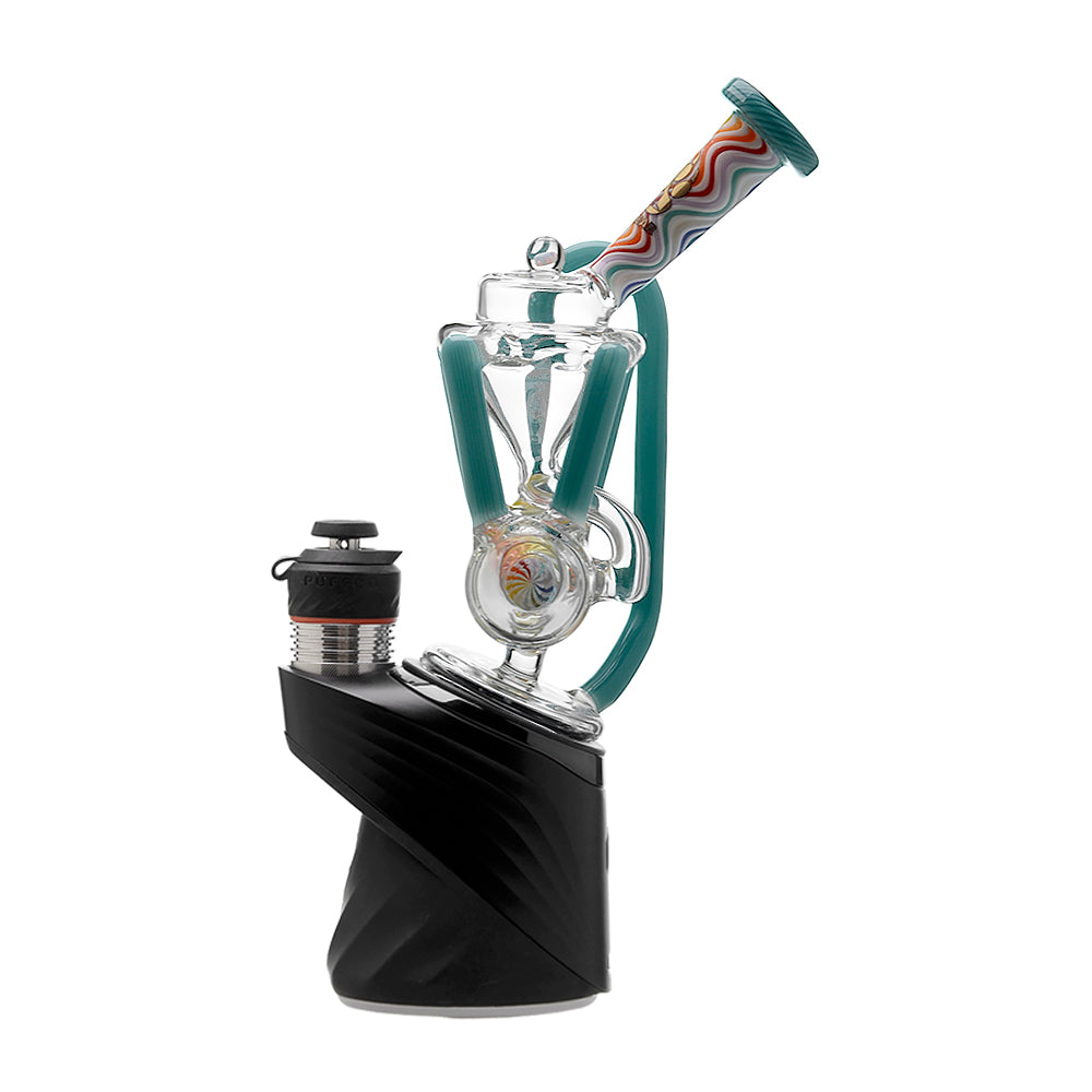 Calibear glass attachment for Puffco Peak — premium borosilicate glass (angle view)