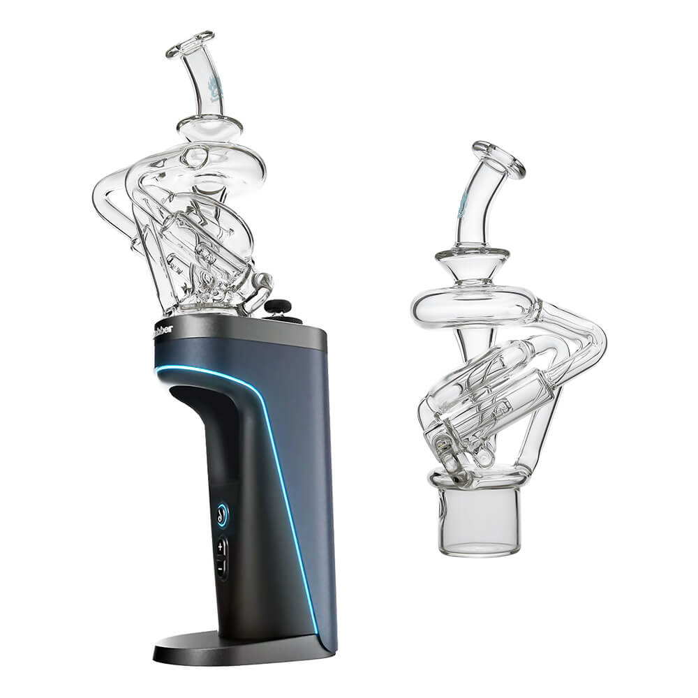 Calibear vortex recycler for Dr. Dabber Switch 2 — spinning tornado water circulation (front view)