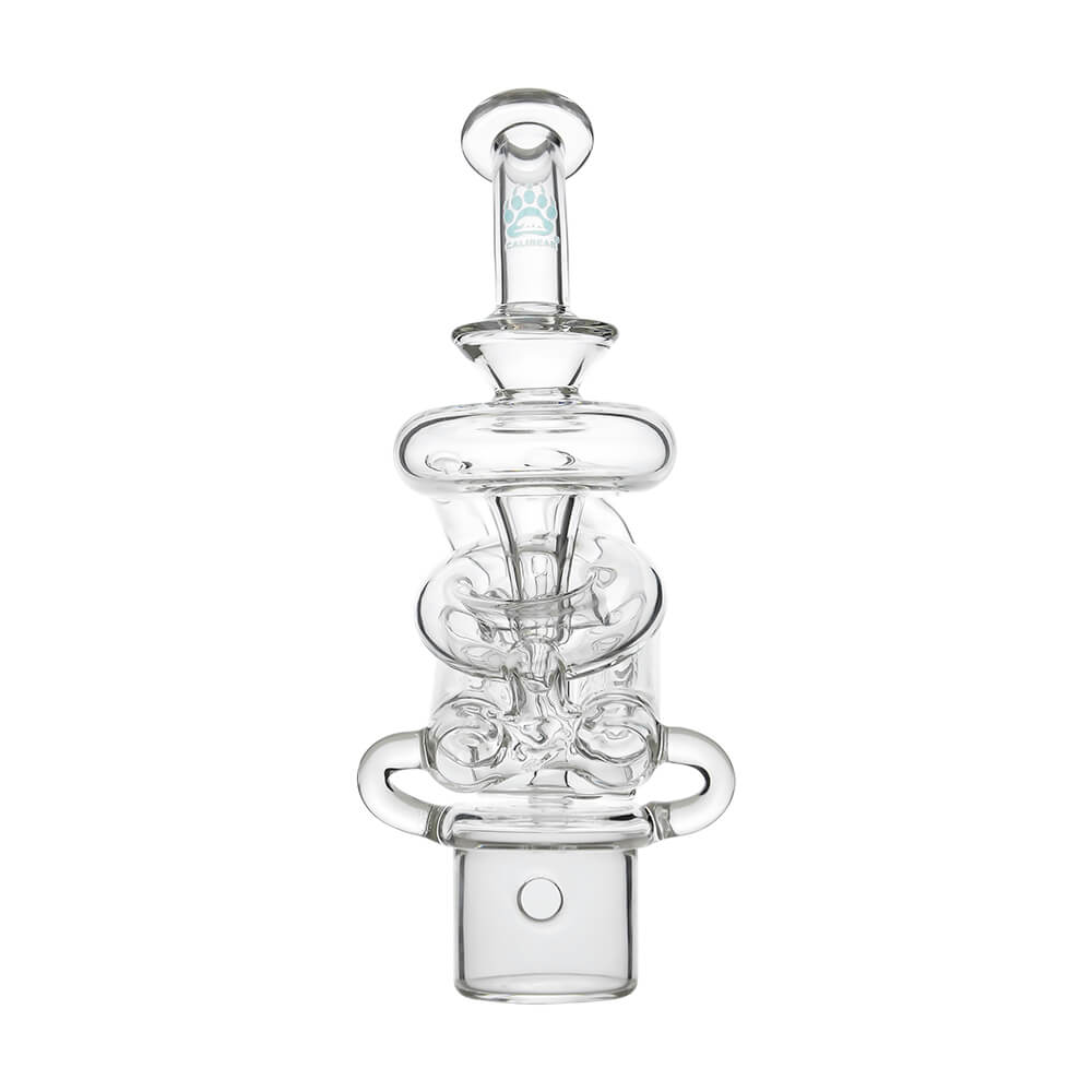 Calibear vortex recycler for Dr. Dabber Switch 2 — spinning tornado water circulation (angle view)