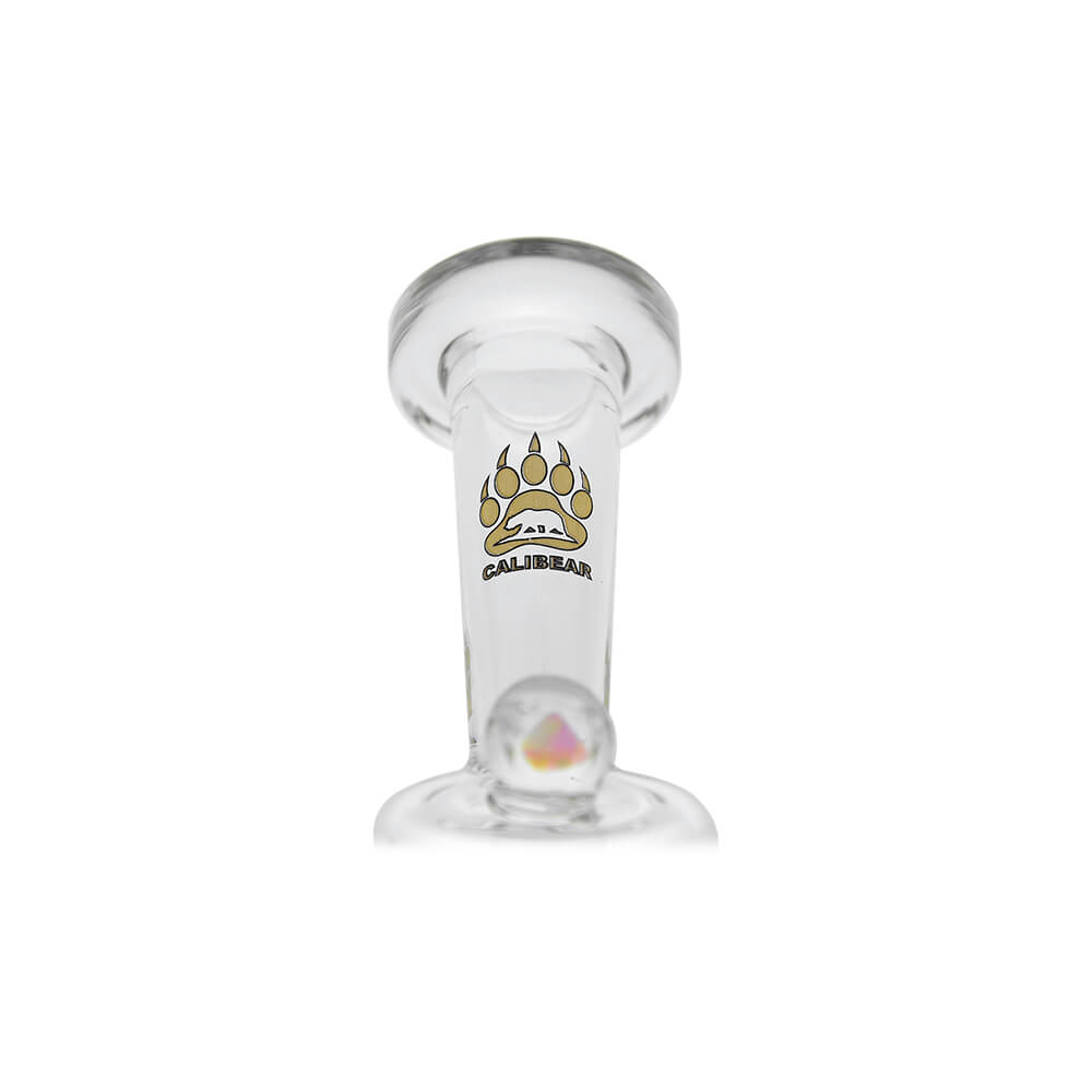 Calibear glass attachment for Puffco Peak — premium borosilicate glass (in-hand size reference)