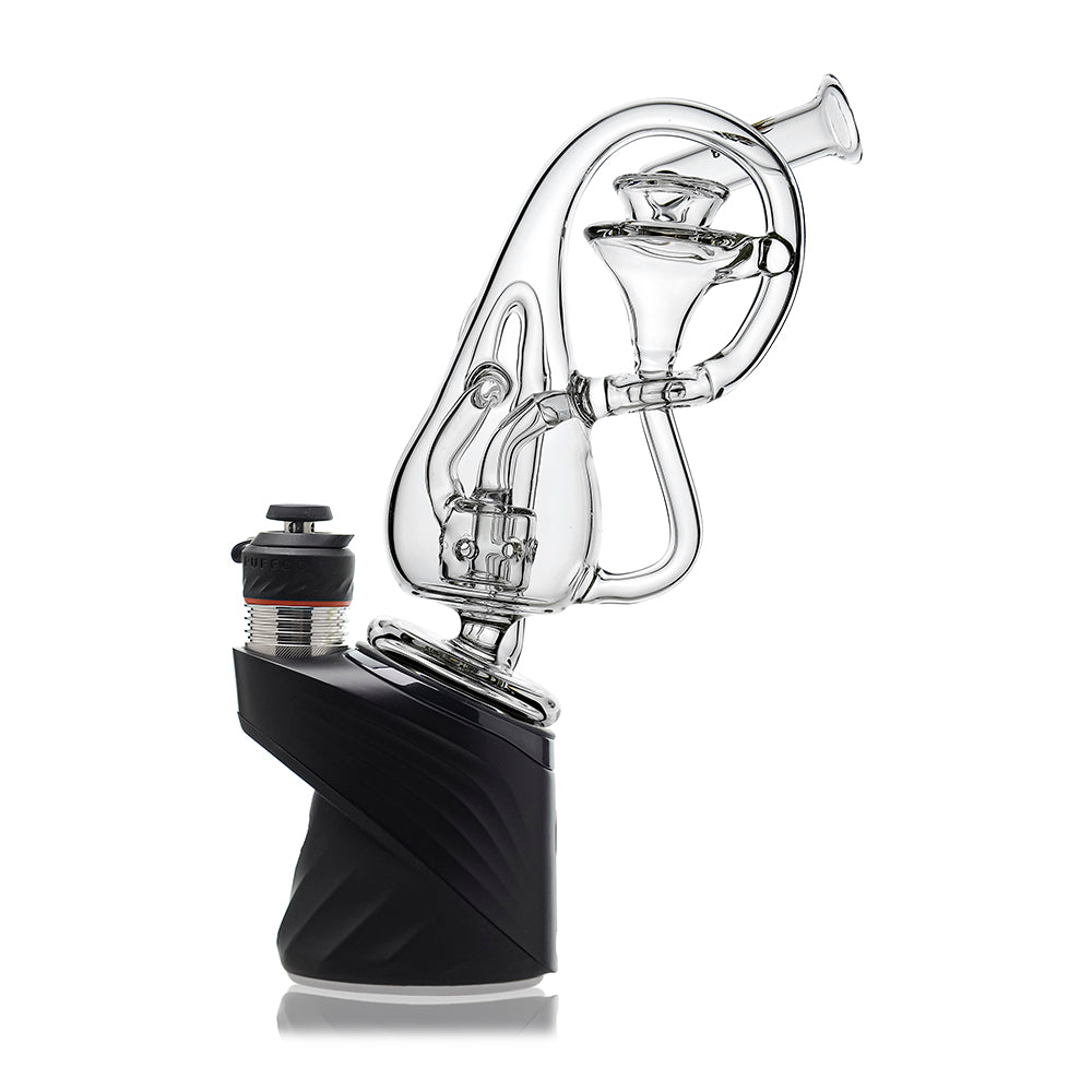 Calibear glass attachment for Puffco Peak — premium borosilicate glass (angle view)