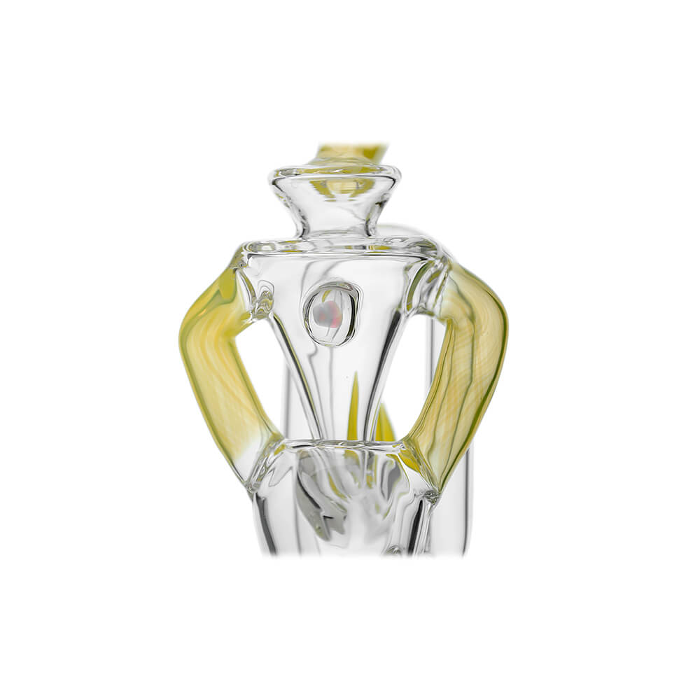 Calibear glass attachment for Puffco Peak — premium borosilicate glass (in-hand size reference)