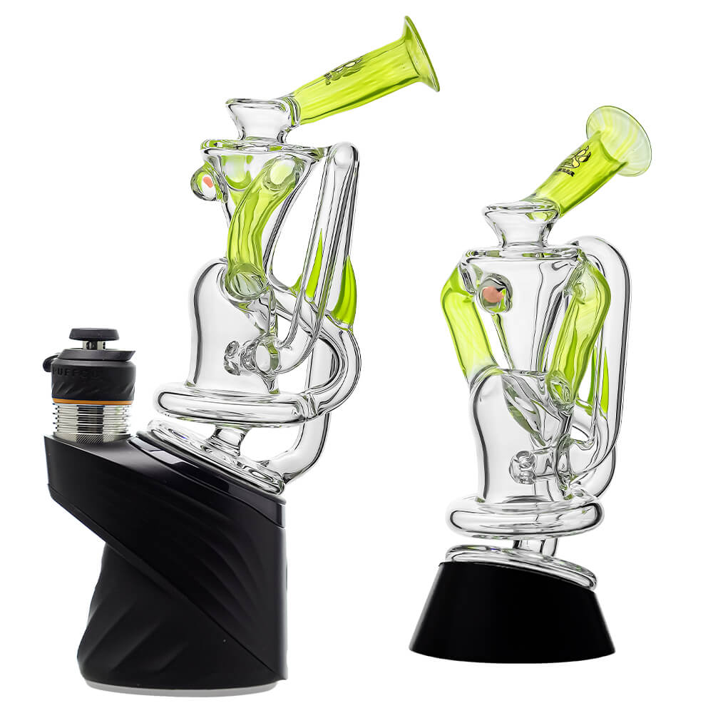 Calibear glass attachment for Puffco Peak — premium borosilicate glass (angle view)