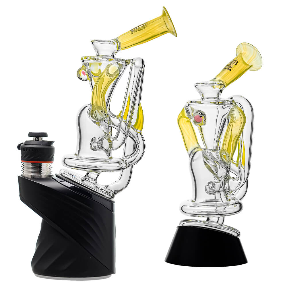 Calibear glass attachment for Puffco Peak — premium borosilicate glass (in-hand size reference)