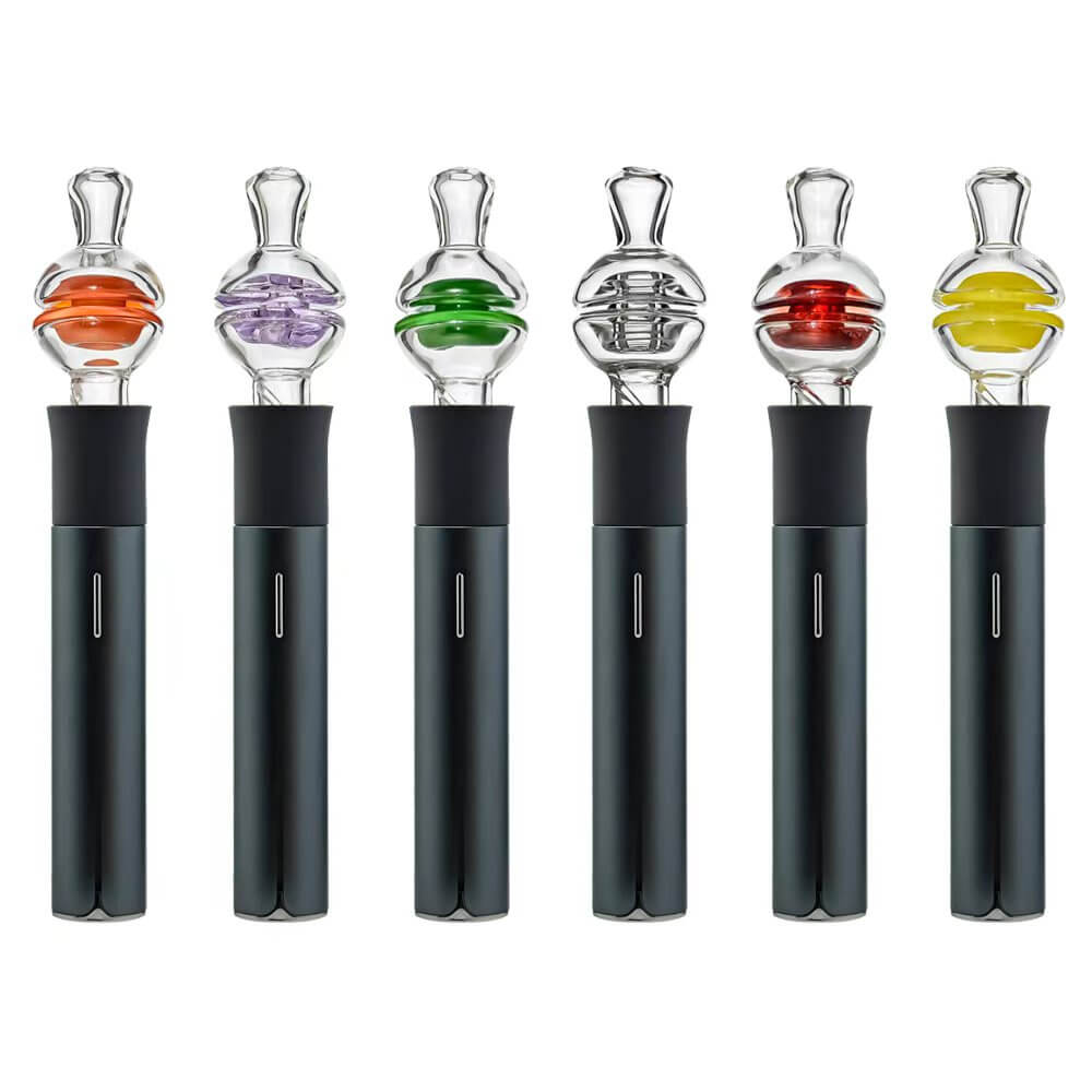 Calibear glass mouthpiece for Puffco Pivot — premium borosilicate glass (front view)