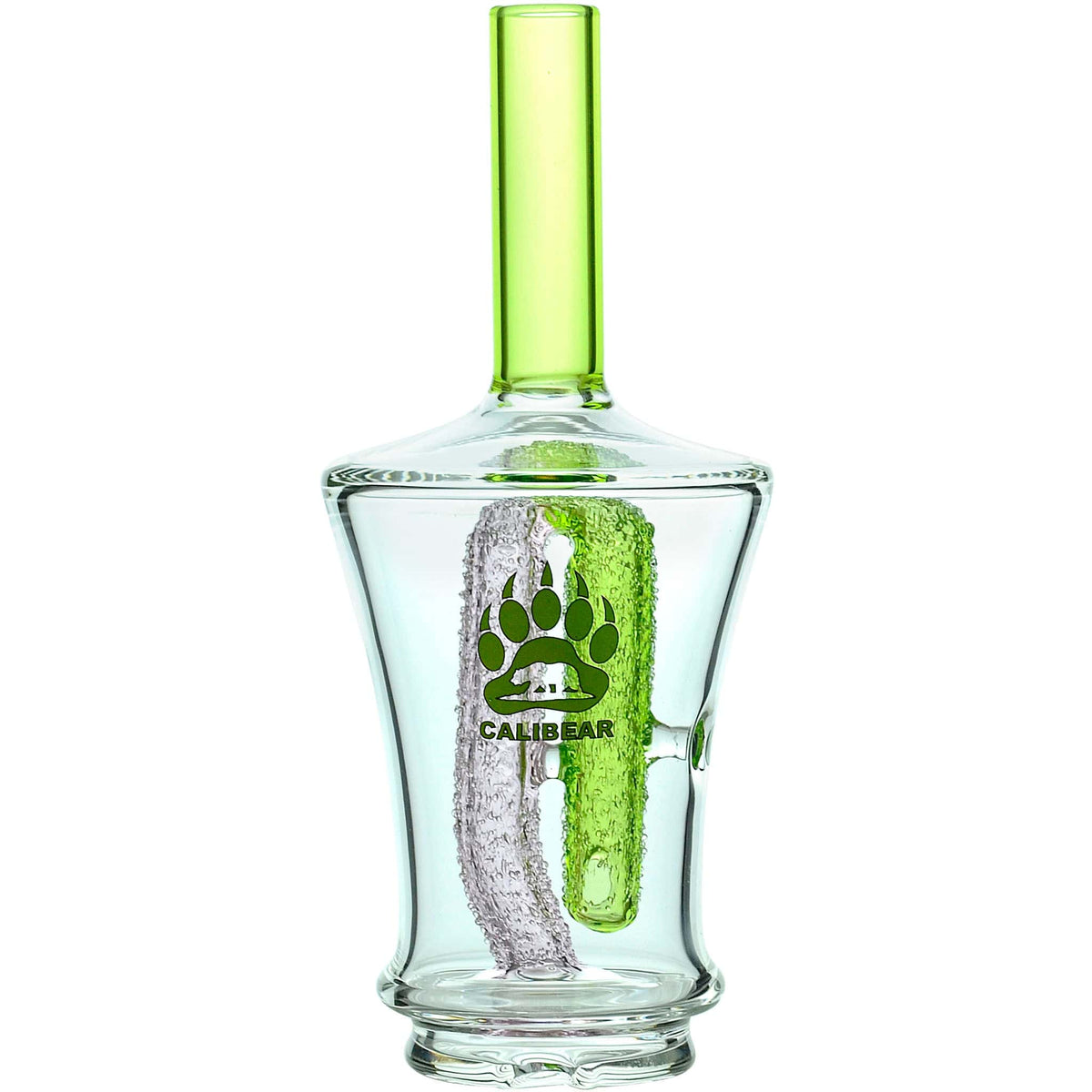 Calibear glass attachment for Puffco Peak — premium borosilicate glass (in-hand size reference)