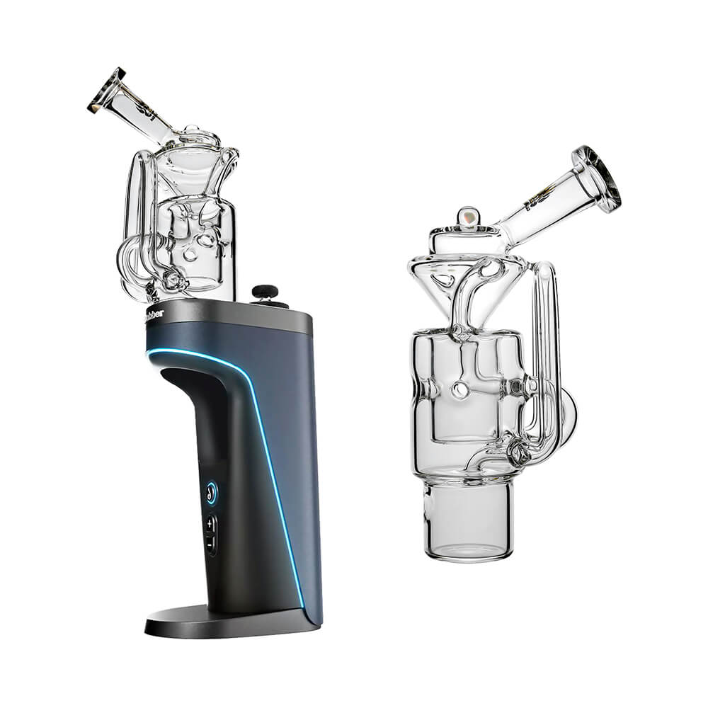 Calibear Swiss recycler for Dr. Dabber Switch 2 — Swiss-hole percolation (front view)