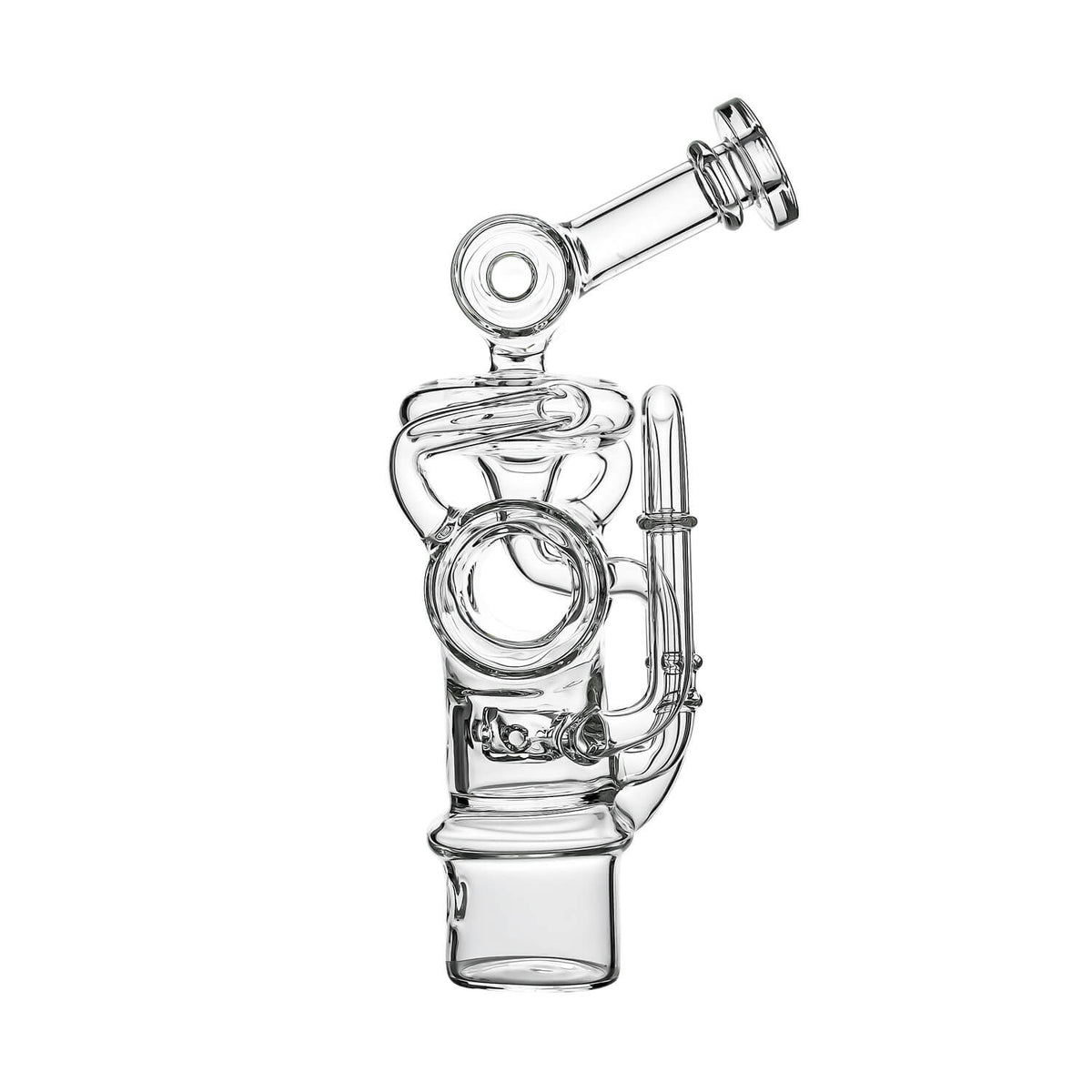 Calibear Swiss recycler for Dr. Dabber Switch 2 — Swiss-hole percolation (close-up detail)
