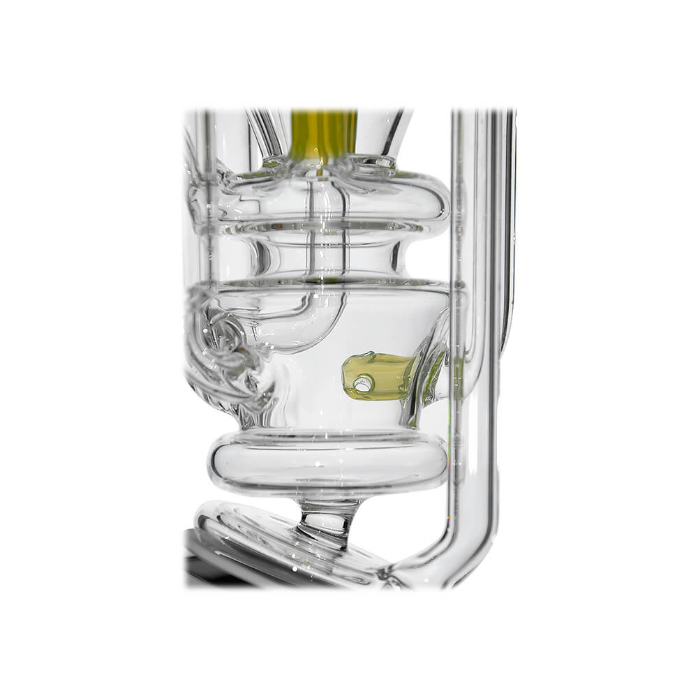 Calibear vortex recycler for Puffco Peak — spinning tornado water circulation (side profile)