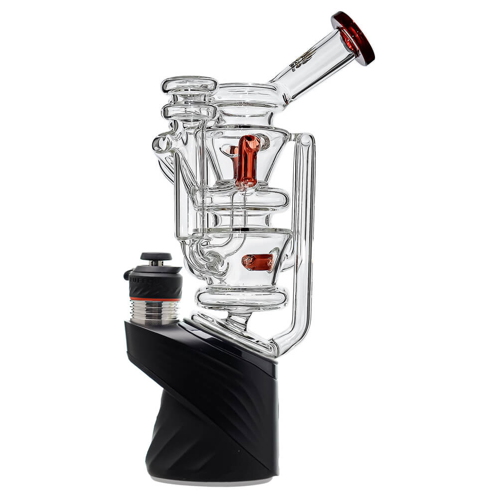 Calibear vortex recycler for Puffco Peak — spinning tornado water circulation (percolator detail)