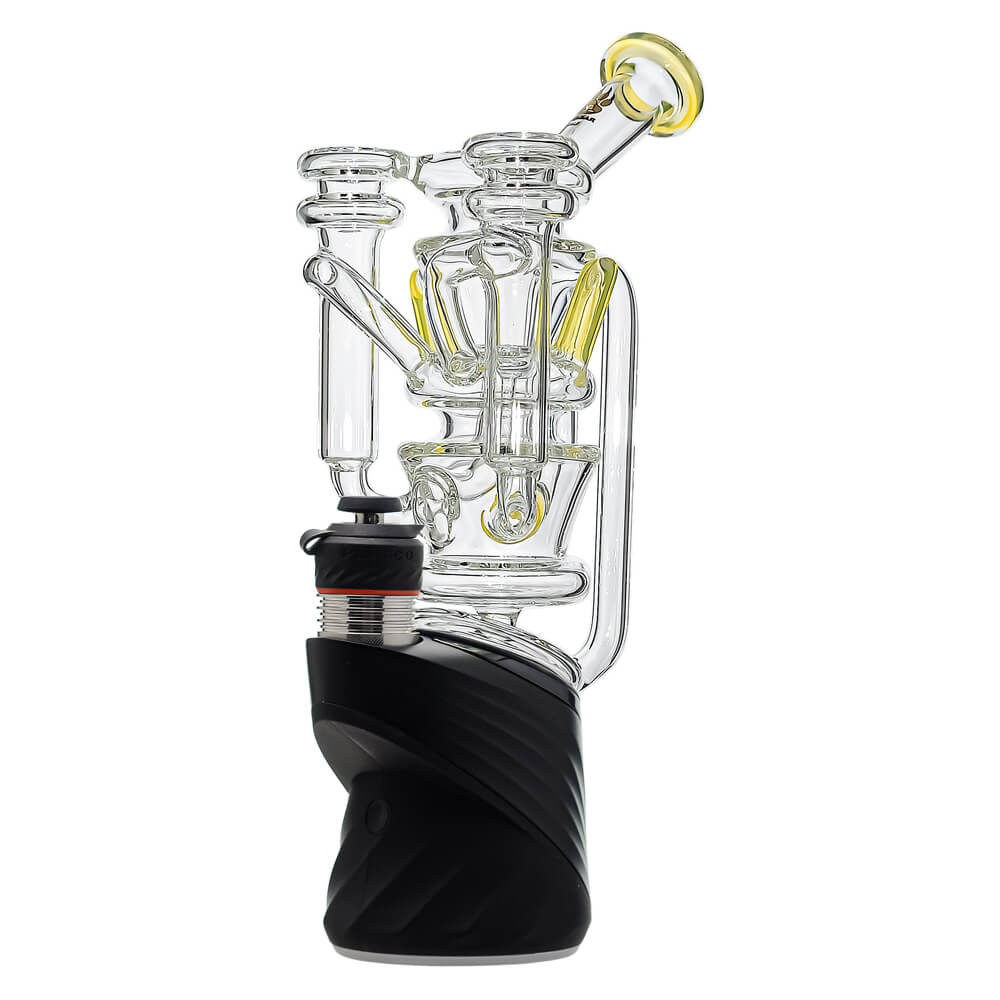 Calibear vortex recycler for Puffco Peak — spinning tornado water circulation (full product view)