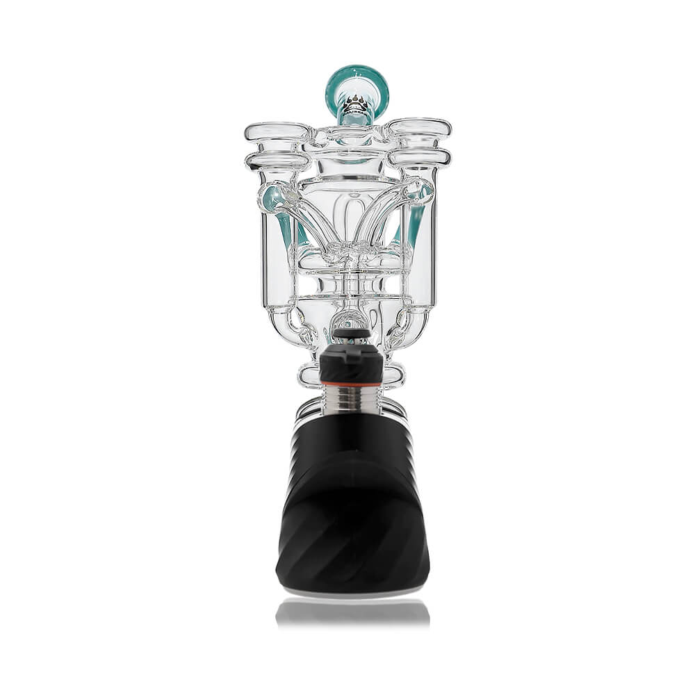 Calibear vortex recycler for Puffco Peak — spinning tornado water circulation (close-up detail)