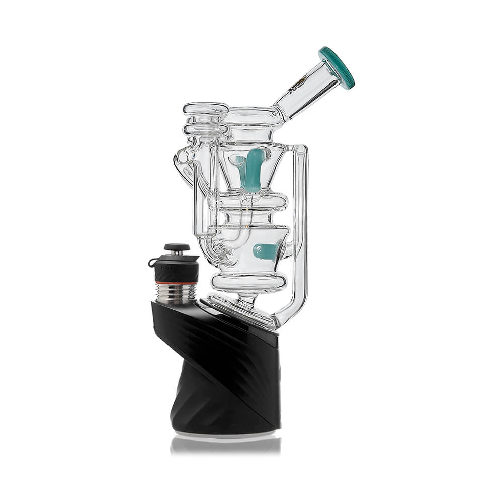 Calibear vortex recycler for Puffco Peak — spinning tornado water circulation (percolator detail)