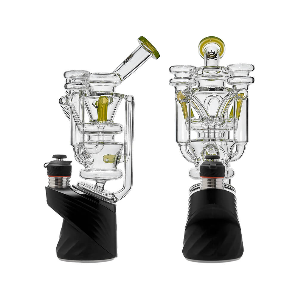 Calibear vortex recycler for Puffco Peak — spinning tornado water circulation (full product view)