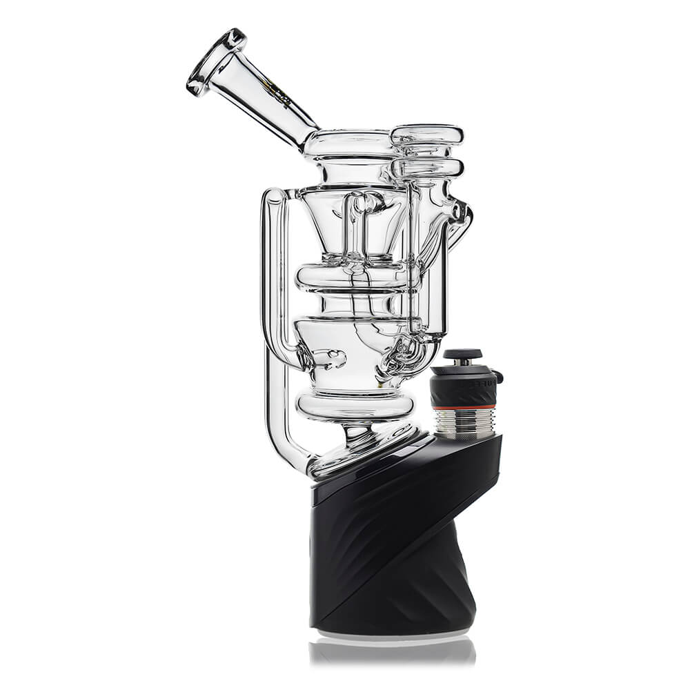 Calibear vortex recycler for Puffco Peak — spinning tornado water circulation (close-up detail)
