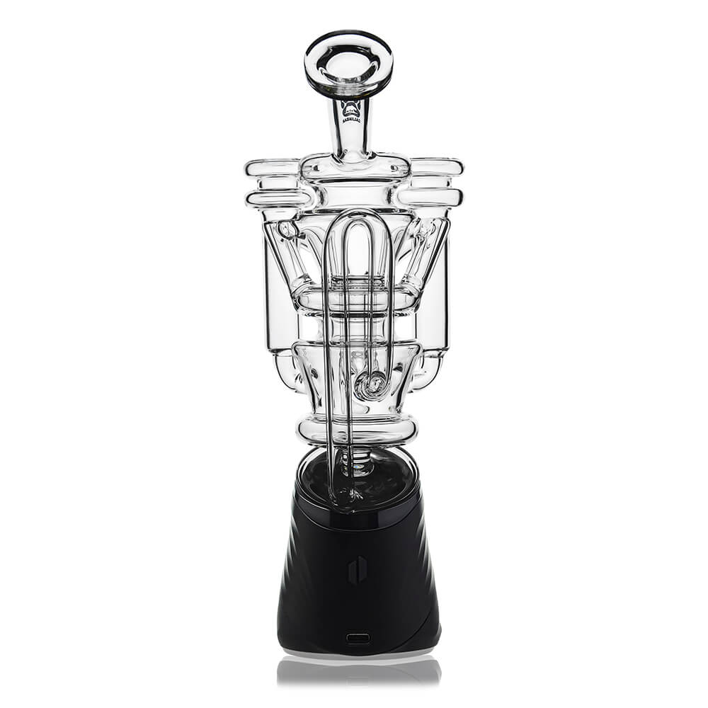Calibear vortex recycler for Puffco Peak — spinning tornado water circulation (percolator detail)