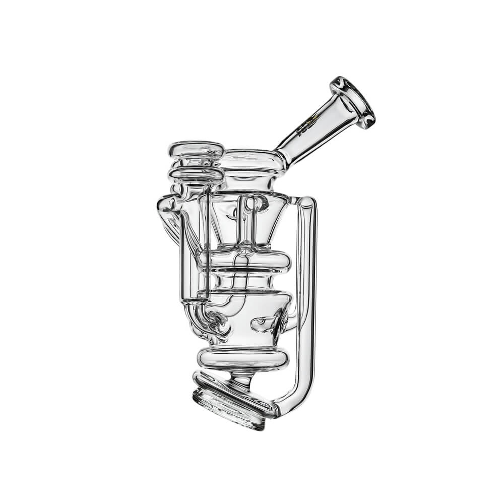 Calibear vortex recycler for Puffco Peak — spinning tornado water circulation (full product view)
