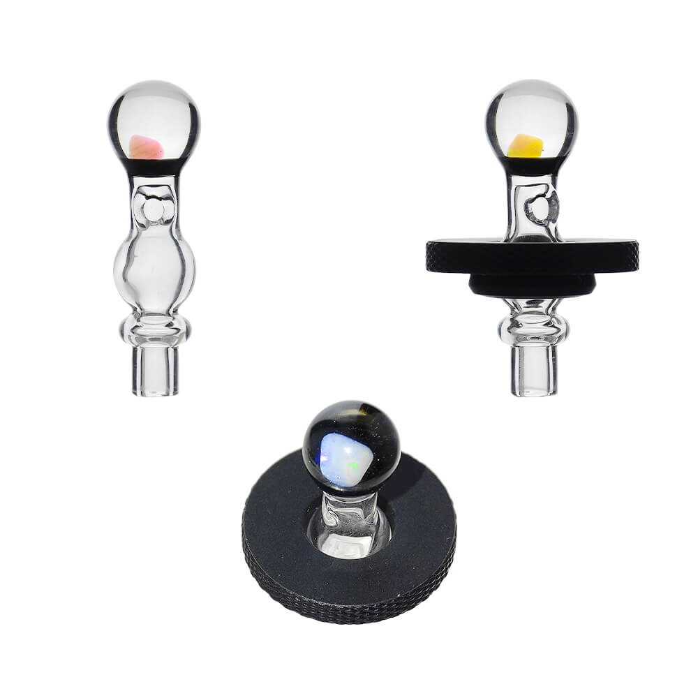 JOYSTICK CAP ENCASED W/ OPAL FOR DR.DABBER SWITCH 2-- Premium borosilicate glass smoking accessories from Calibear Glass. Ideal for dabbing, providing smooth hits and durability. Shop high-quality dab rigs, water pipes, bongs, erig glasses and glass smoki