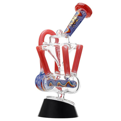 Calibear Inliner Recycler Puffco Peak Glass Attachment with Opal handcrafted wigwag borosilicate glass top for Puffco Peak