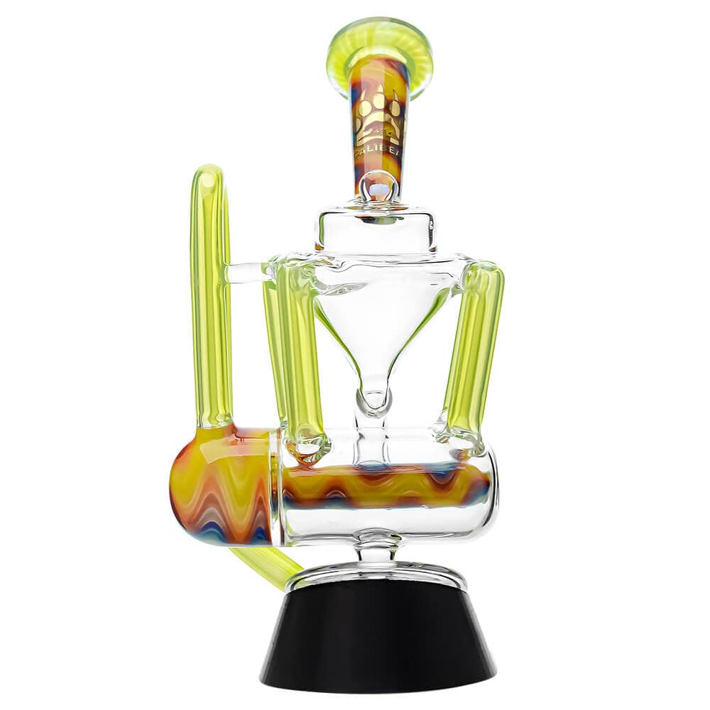 Calibear Inliner Recycler Puffco Peak Glass Attachment with Opal handcrafted wigwag borosilicate glass top for Puffco Peak