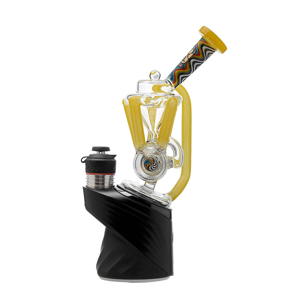 Calibear Inliner Recycler Puffco Peak Glass Attachment with Opal handcrafted wigwag borosilicate glass top for Puffco Peak
