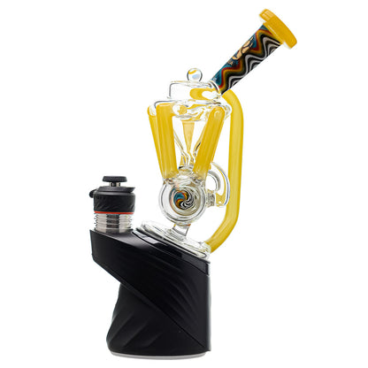 Calibear Inliner Recycler Puffco Peak Glass Attachment with Opal handcrafted wigwag borosilicate glass top for Puffco Peak