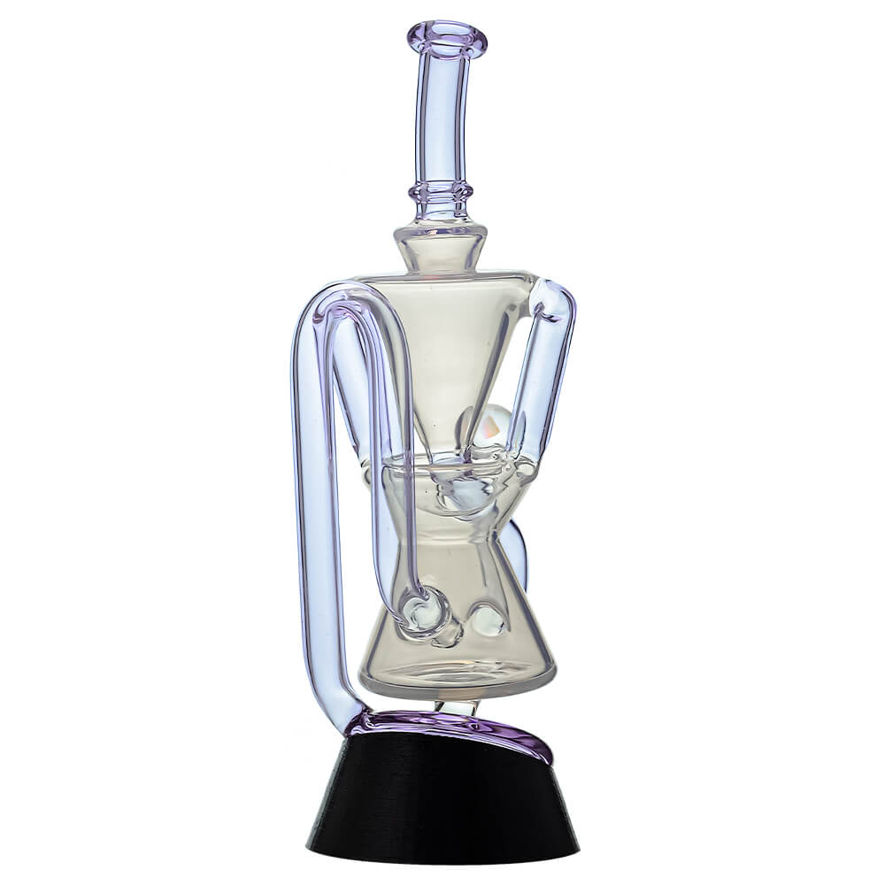 Calibear Opal White Klein Recycler with Tornado Airflow for Puffco Peak & Pro premium borosilicate glass top