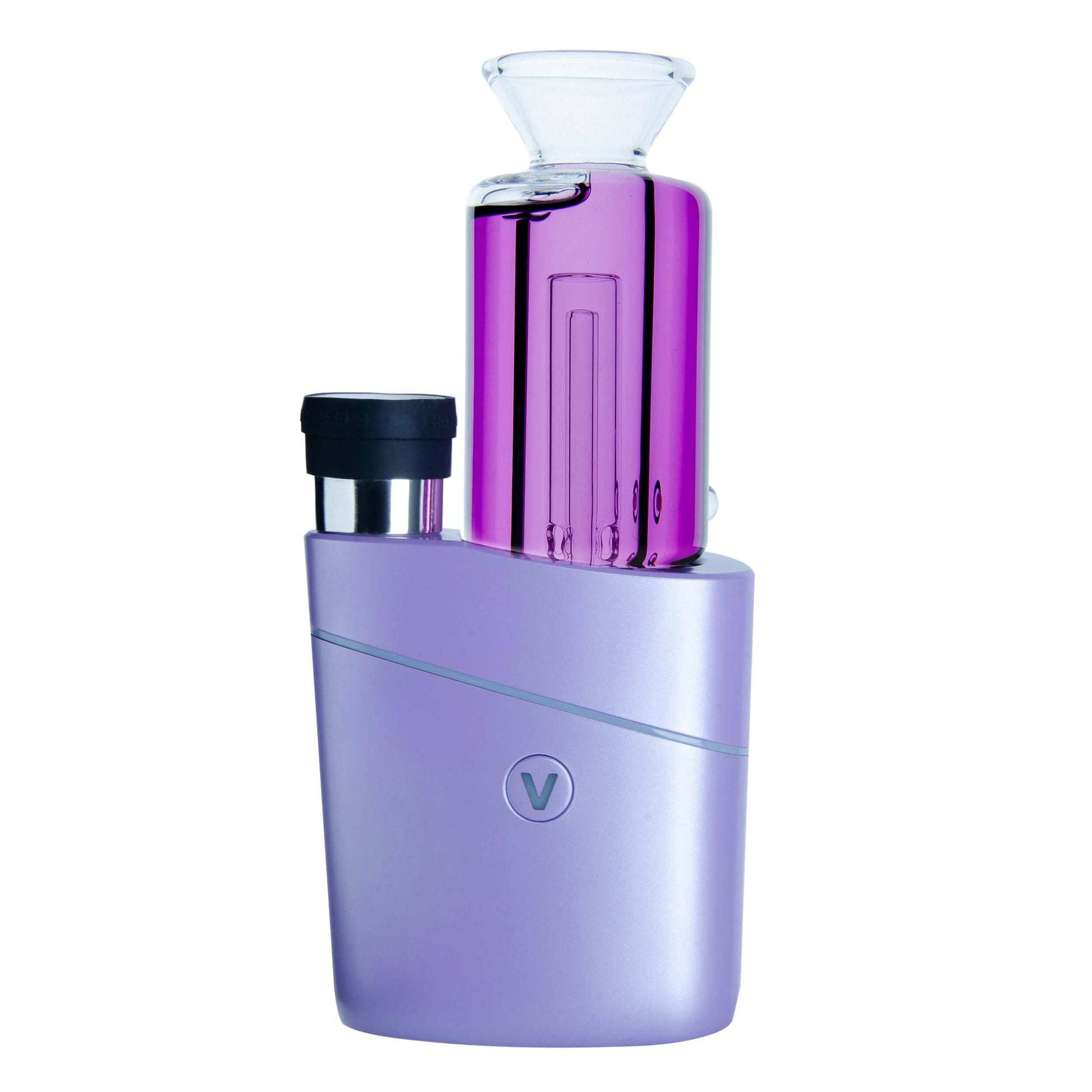 Five colorful Chill Pop glycerin-filled glass toppers for Focus V Carta and VLAB Halo in pink, purple, blue, orange, and green on a white background.