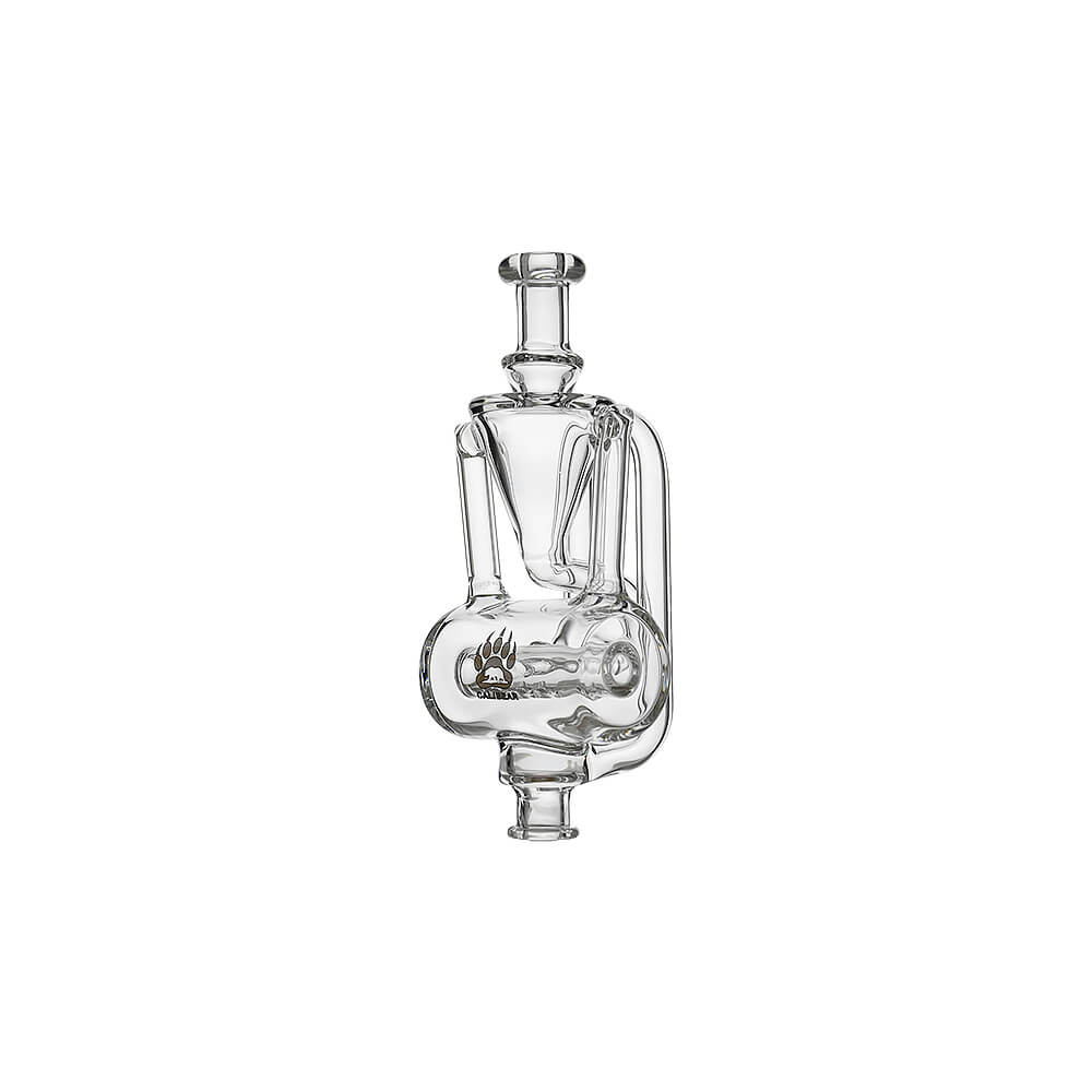 CALIBEAR INLINER RECYCLER PIVOT MOUTHPIECE- Premium dr. dabber glass attachment from Calibear Glass. Ideal for dabbing, providing smooth hits and durability. Shop high-quality dab rigs, water pipes, bongs, erig glasses and glass smoking accessories at Calibear Glass. Elevate your smoking experience with a durable and stylish glass dab rig. Free shipping on all orders.