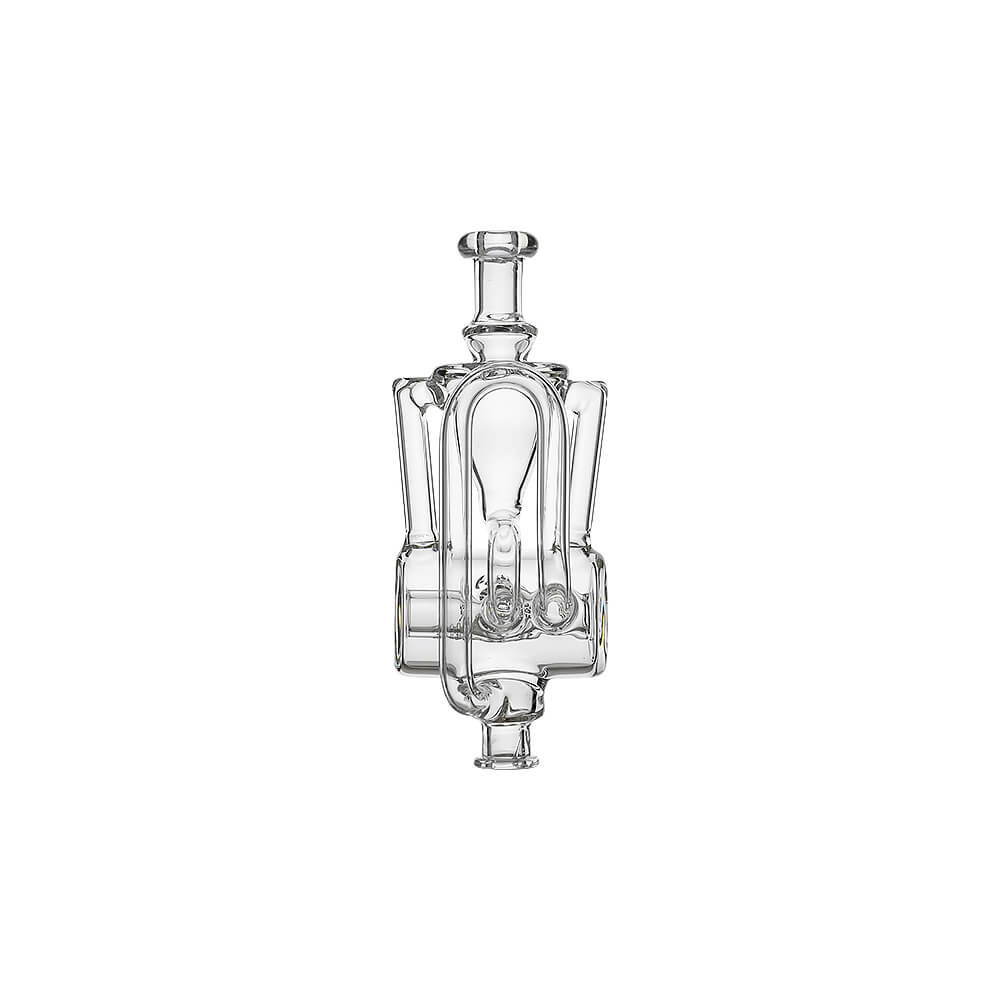 CALIBEAR INLINER RECYCLER PIVOT MOUTHPIECE- Premium dr. dabber glass attachment from Calibear Glass. Ideal for dabbing, providing smooth hits and durability. Shop high-quality dab rigs, water pipes, bongs, erig glasses and glass smoking accessories at Calibear Glass. Elevate your smoking experience with a durable and stylish glass dab rig. Free shipping on all orders.