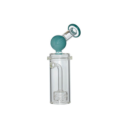 Calibear Curve Flow Sidecar glass attachment for Dr. Dabber Switch 2 featuring color-shifting Chameleon Pink glass and matrix percolator.