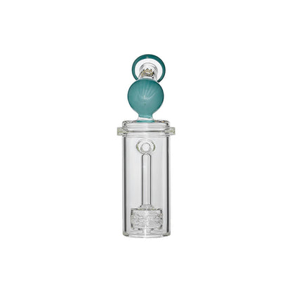 Calibear Curve Flow Sidecar glass attachment for Dr. Dabber Switch 2 featuring color-shifting Chameleon Pink glass and matrix percolator.