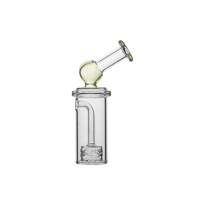 Calibear Curve Flow Sidecar glass attachment for Dr. Dabber Switch 2 featuring color-shifting Chameleon Pink glass and matrix percolator.