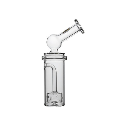 Calibear Curve Flow Sidecar glass attachment for Dr. Dabber Switch 2 featuring color-shifting Chameleon Pink glass and matrix percolator.