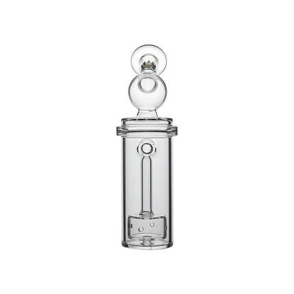 Calibear Curve Flow Sidecar glass attachment for Dr. Dabber Switch 2 featuring color-shifting Chameleon Pink glass and matrix percolator.