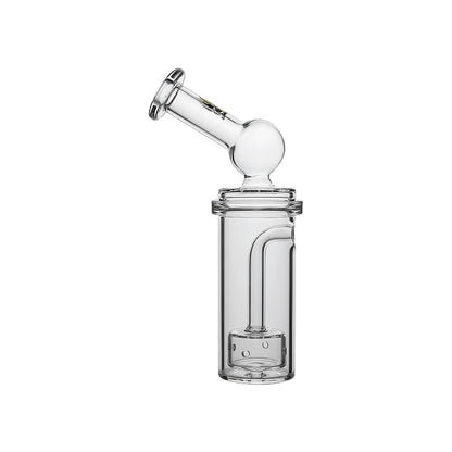 Calibear Curve Flow Sidecar glass attachment for Dr. Dabber Switch 2 featuring color-shifting Chameleon Pink glass and matrix percolator.