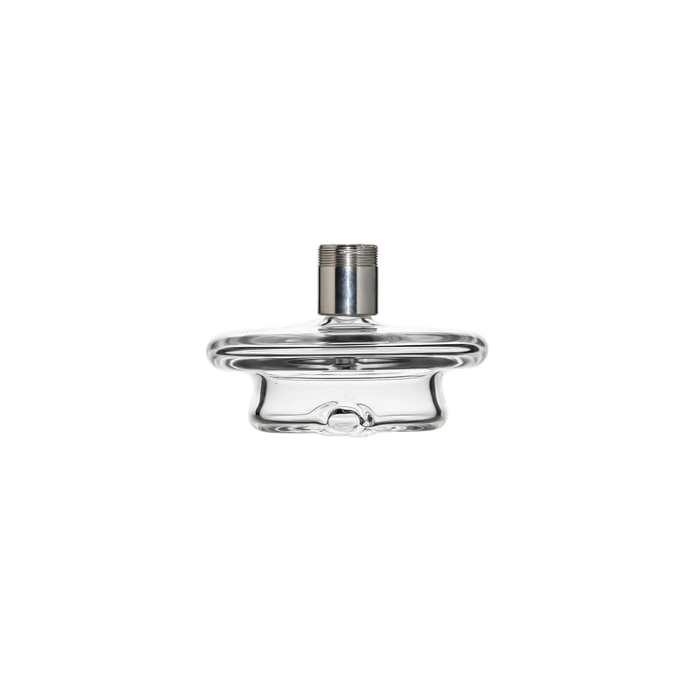 CaliBear Glass Converter with stainless steel threading for connecting Nectar Collector tips to Focus V Carta glass attachment.