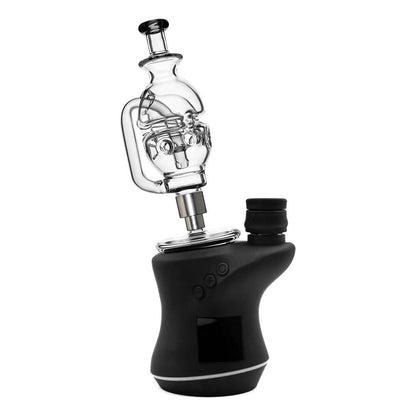 CaliBear Glass Converter with stainless steel threading for connecting Nectar Collector tips to Focus V Carta glass attachment.
