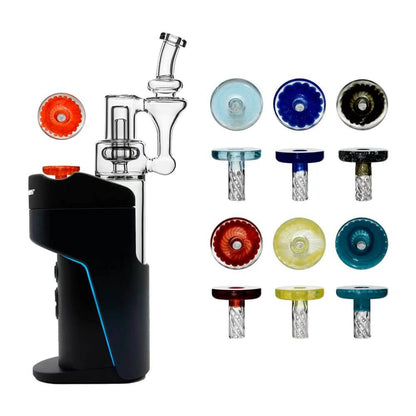 Calibear Vortex Spinning Cap for Dr. Dabber Switch GO with colorful glass top options and twisted airflow stem