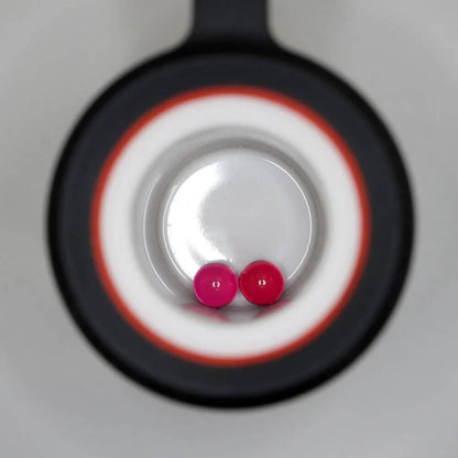 Calibear 3mm Ruby Terp Pearls. Perfect for Puffco Peak, Dr. Dabber Switch 2, Carta 2, quartz bangers, and e-rigs. Better heat retention and smoother dabs.