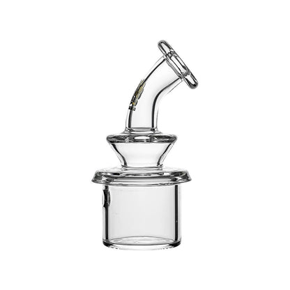 Calibear Classic Dry Glass attachment for Dr. Dabber Switch 2, a clear borosilicate glass dry topper with an ergonomic curved mouthpiece.