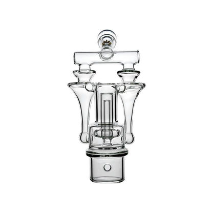 Calibear Duo RBR Recycler glass attachment fitted on Dr. Dabber Switch 2 showing dual chamber recycler function