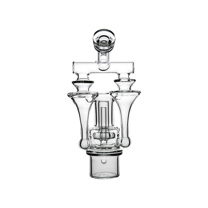Calibear Duo RBR Recycler glass attachment fitted on Dr. Dabber Switch 2 showing dual chamber recycler function