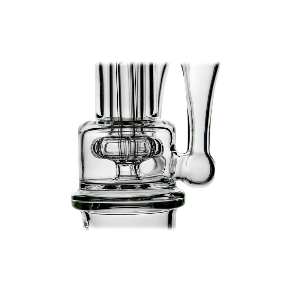 Calibear Duo RBR Recycler glass attachment fitted on Dr. Dabber Switch 2 showing dual chamber recycler function