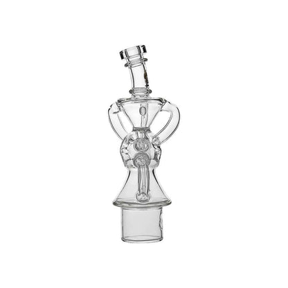 Calibear FTK Recycler glass attachment for Dr. Dabber Switch 2 with Fab Torus Klein spiral recycler design and Calibear logo.