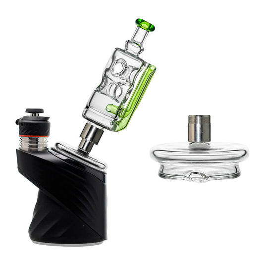CaliBear Glass Converter with stainless steel threading for connecting Nectar Collector tips to Puffco Peak glass attachments.
