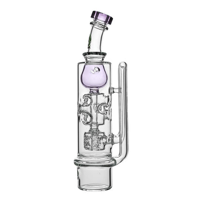 Calibear Straight Fab Torus Incycler glass attachments for Dr. Dabber Switch 2 in multiple colors including blue, purple, green, and black accents.