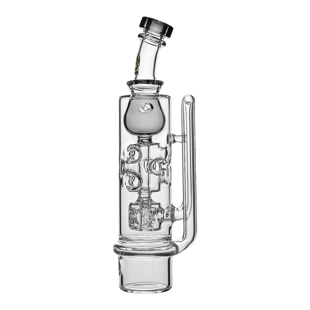 Calibear Straight Fab Torus Incycler glass attachments for Dr. Dabber Switch 2 in multiple colors including blue, purple, green, and black accents.