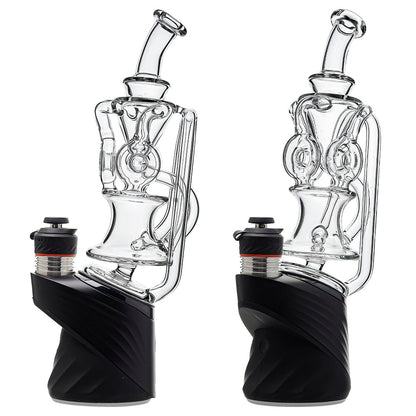 Calibear triple donut recycler glass attachment for Puffco Peak OG and Peak Pro with colored recycler arms and advanced water filtration.