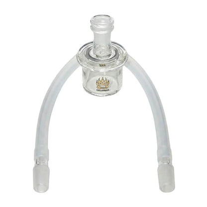 Calibear Whip Dry Top glass attachment for Dr. Dabber Switch 2 featuring black silicone whip and 14.5mm glass joints.